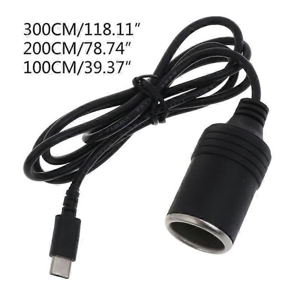 USB C PD til 12V 60W billaderuttakadapter for billader og støvsuger 0.24m