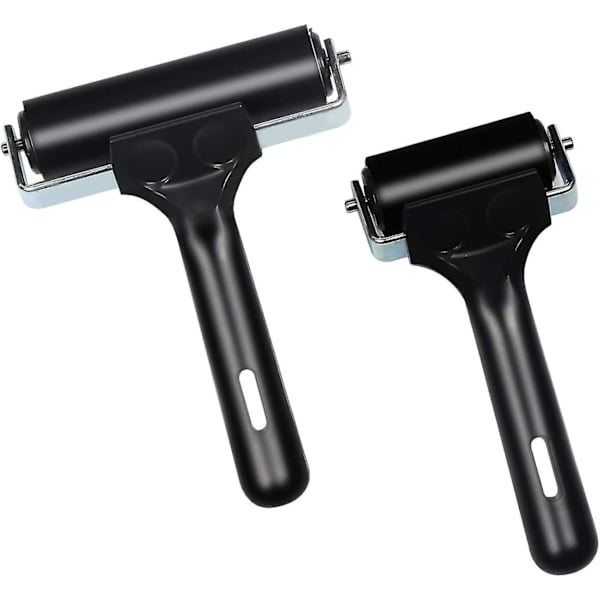 2 stk Rinavure Brayer Hard Rubber Fargerulle 2 Størrelser 10 cm og 6 cm Trykkverktøy