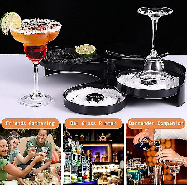 3-delt glasrand, lime salt sukker rimmer til margarita og cocktail, bartender værktøj