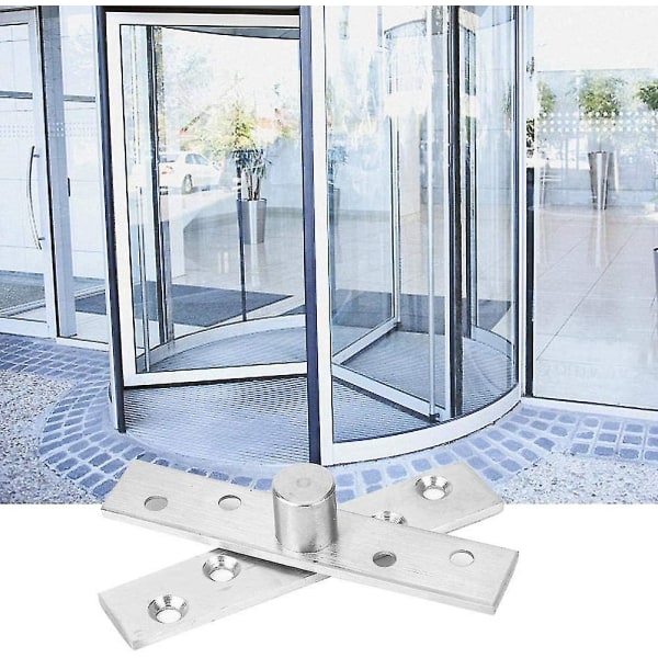 360 graders rotasjonsdørhengsler, rustfritt stål skjulte svinghengsler 95x19mm topp (sentralt dreiepunkt), 2-pakning