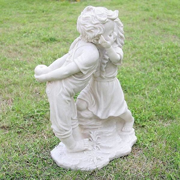 Hagedekorasjoner Jenter Kysser Gutter Skulpturer Harpiks Hage Statuer Patio Landskap Plen