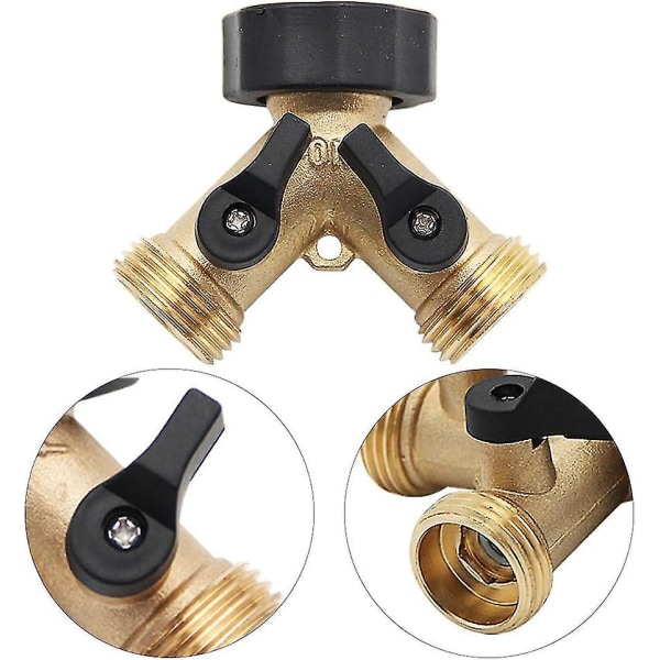 Have Splitter 2 Vejs Y-Forbindelse - Messing Have Slange Adapter