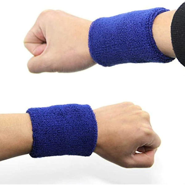 12 stk. Sports Wristbandssweatbands Sport Armbånd Bomuldssweatband Til Mænd Og Kvinder God Til Tennis, Basketball, Løb, Fitness, Træning (sort,
