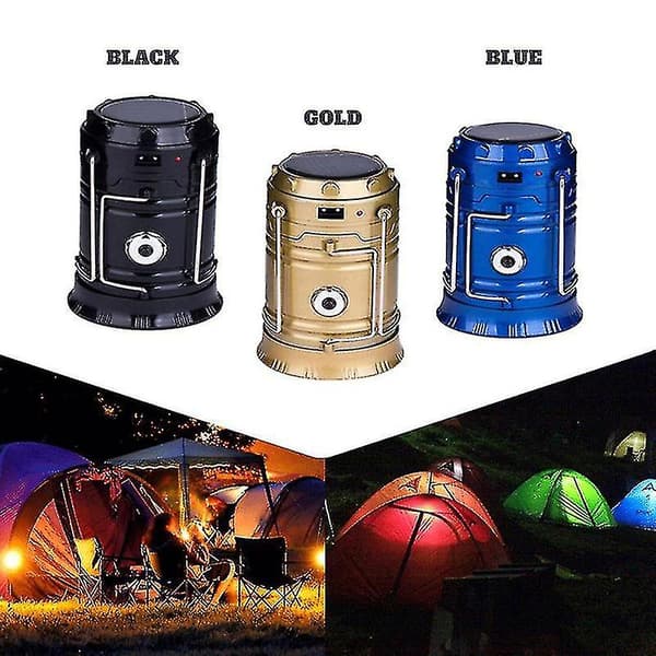 Multifunktionel Udendørs Campinglys Genopladelig Bærbar Solcelle Campinglampe