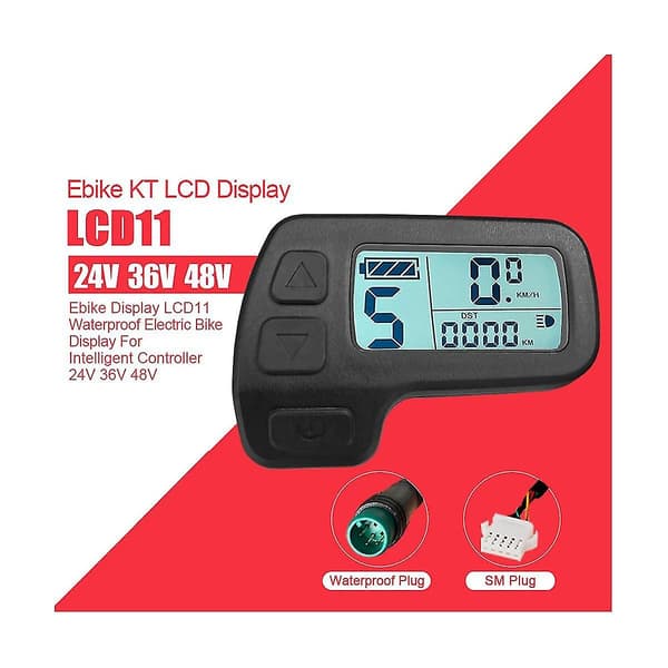 Ebike Display Kt-lcd11 Mini Display 24v 36v 48v Vandtæt Stik Elektrisk Cykel Display Til Kunteng Controller Ebike Panel