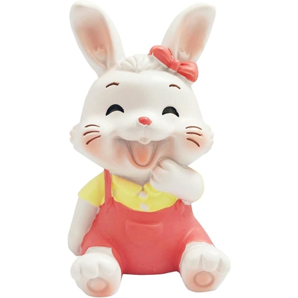 Tecknad kaninstaty Kaninfigurer Samling Prydnad Liten kaninfigurer Konstskulptur för hylla Bordsskåp Sovrumsdekoration, Girl Bunny