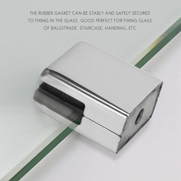Glasklämma 8-10mm 8st Rostfritt Stål 304 Justerbar Glasfäste Platt Bak för Balustrade