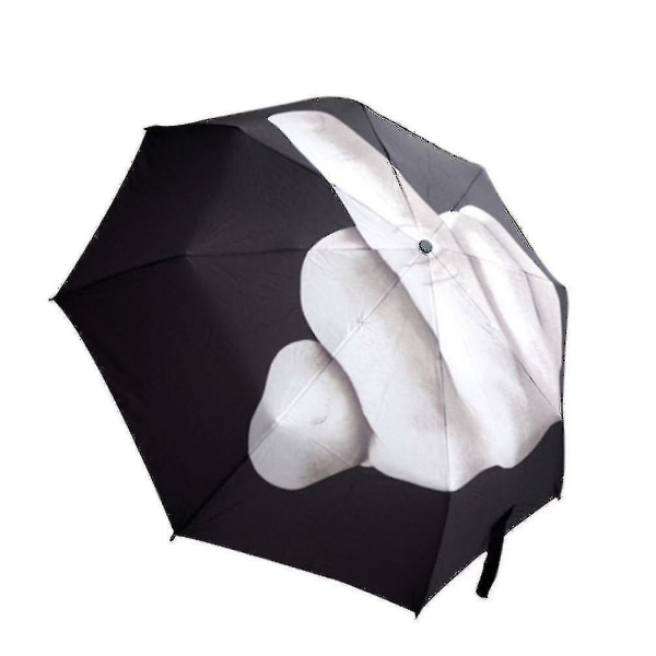 Uutuus keskisormen design musta sateenvarjo Cool Fashions Impact sateenvarjo taitto