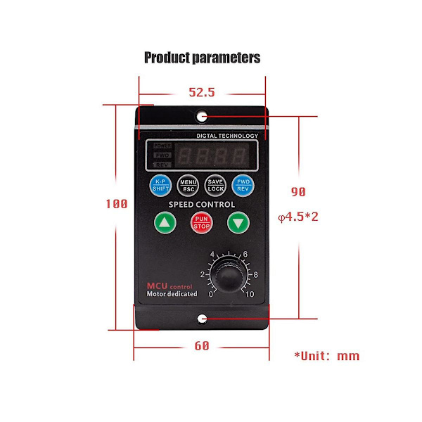 220V enfasig ingång trefas utgångsmotorstyrning frekvensomformare med fyrsiffrig digital display T13-400w-h