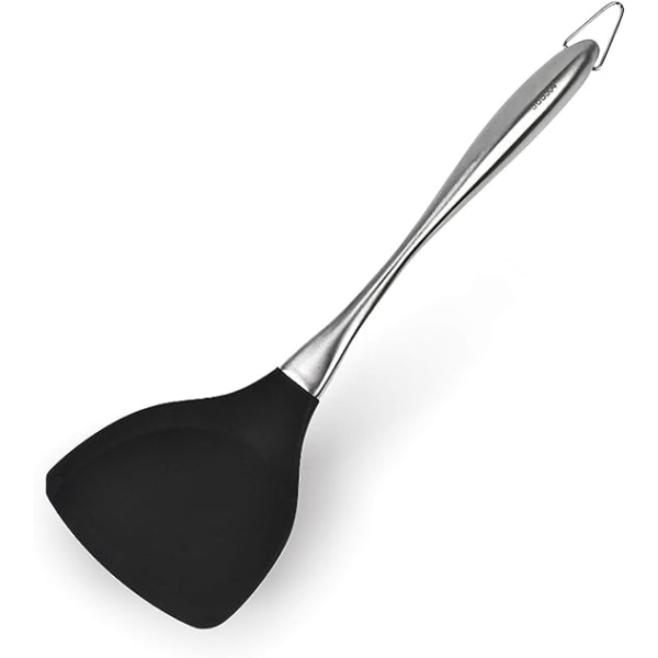 Premium Silikon Wok-Spenge BPA-Fri 600ºF Spenge Rustfritt Stål Håndtak 14-1/5 Tommer for Non-Stick Kokeredskaper (Svart)