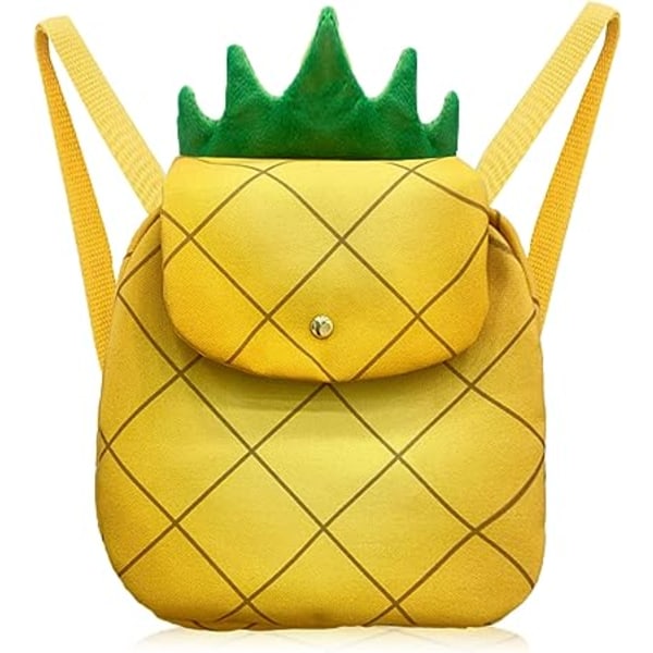 9,84\" Ananas Plysch Ryggsäck Y2k Söt Gul Grön Handväska Kawaii Liten Väska Skolryggsäck för Kvinnor Vuxna Flickor Pojkar Barn Småbarn