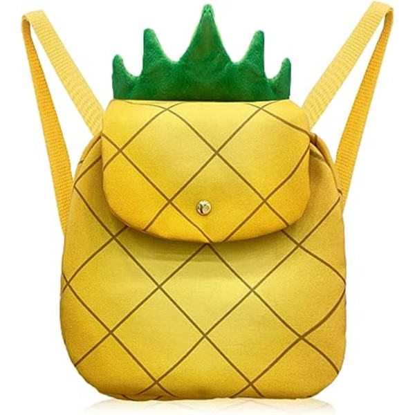 9,84\" Ananas Plysj Ryggsekk Y2k Søt Gul Grønn Veske Kawaii Liten Veske Skolesekk for Kvinner Voksne Jenter Gutter Gutter Småbarn