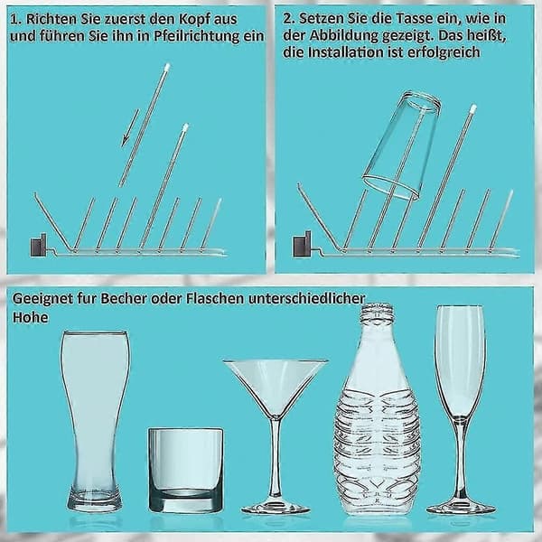 Diskmaskinsflaskhållare, Soda Stream Flaskhållare Stativinsats för alla flaskor och glas, för Al