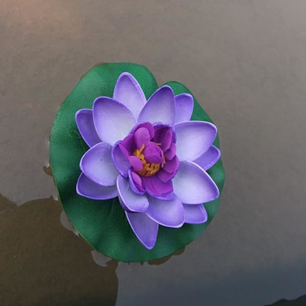 Kunstig Flydende Skum Lotusblomst med Vandlilje Pad, Kunstige Flydende Blomster Planter Dekoration Dam Pool Lotus Ornamenter til Terrasse Have Aq