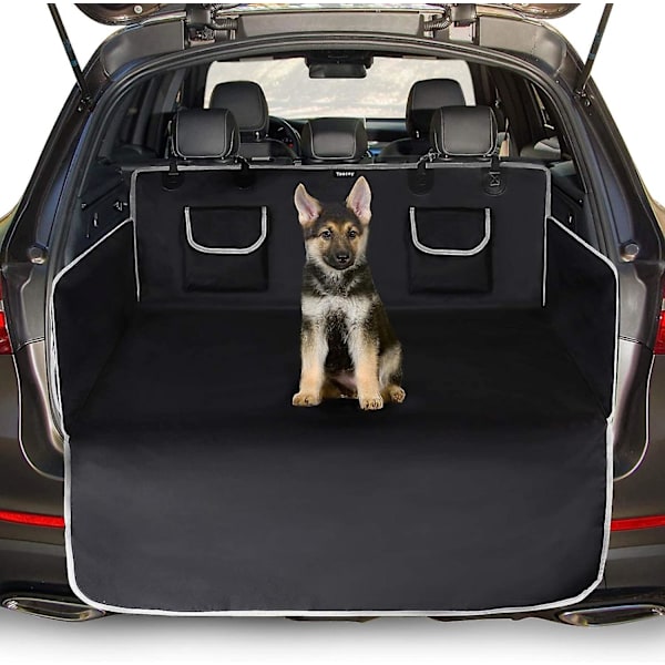 Toozey Bagagerumsbeskytter til Hund - Universal Antislip Bagagerumsforing med Sidesikring og Bumperbeskyttelse, Vandafvisende & Antifouling, Robust Hundebagagerumsdækken, Nem at Rengøre - Sort