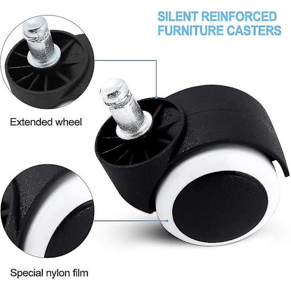 Kontorsstolsrullar (5 st), Tysta Hårda Golvrullar Swivel Chair Castors 11mm / 50mm Castor Set För Kontorsstolsrullar Castors