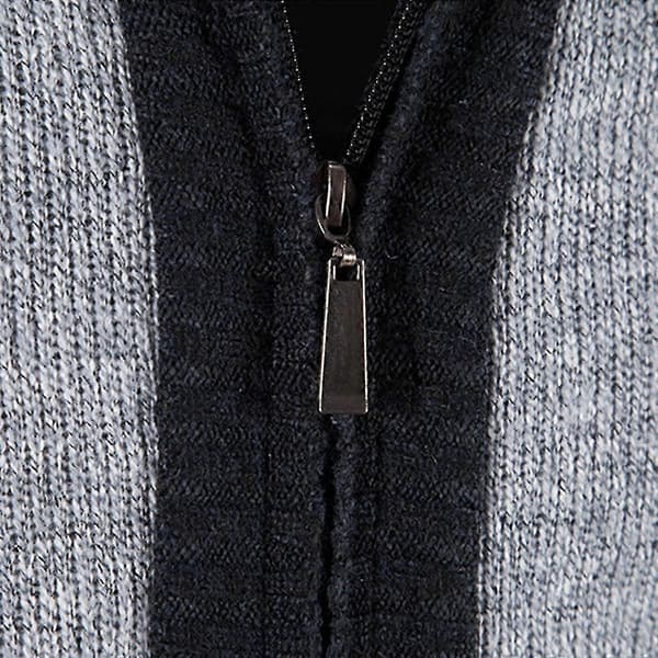 Herr tjock huvtröja vinterkofta, en fleecefodrad stickad tröja Light  Grey XL