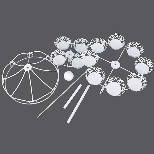 2-lags 12-kopps Cupcake-stativ Holder Display Bryllupskakekopp Displaystativ