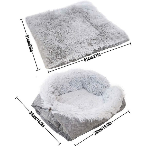 Kattkudde Säng Supersoft Självvärmande Hundbädd Vikbar Omvandlingsbar Självvärmande Plysch Ca