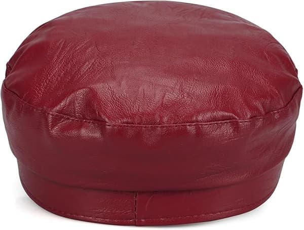 Newsboy-caps i PU-lær for kvinner, flat beret
