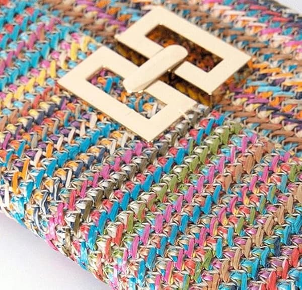 Kvinders sommer strandtasker halm clutch tasker vævede håndtasker halm crossbody tasker