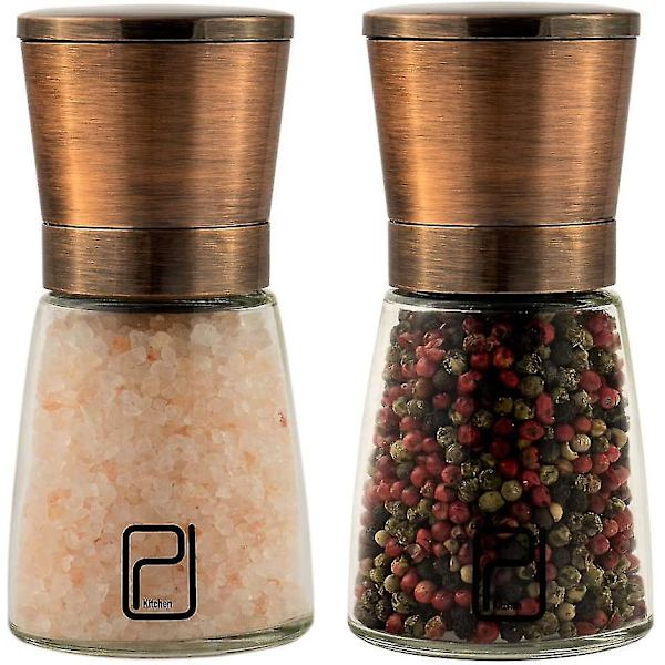 Premium Salt- og Peberkværn Sæt - Bedste Kobber Rustfrit Stål Kværn - 6 Oz