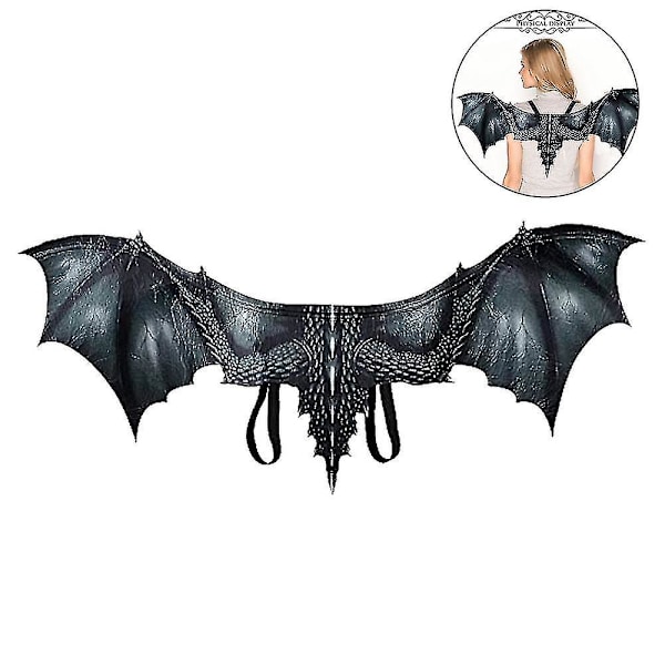 Aikuisten ei-kudotut lohikäärmeen siivet cosplay-rekvisiitat - musta