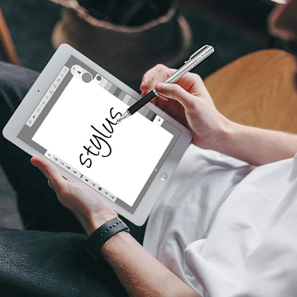 2-i-1 Stylus Precision Disc Styli Touch Screen Pen Med 3 Udskiftelige Spidser Til Ipads, Tablets, Iphones, Smartphones, Samsung Gala