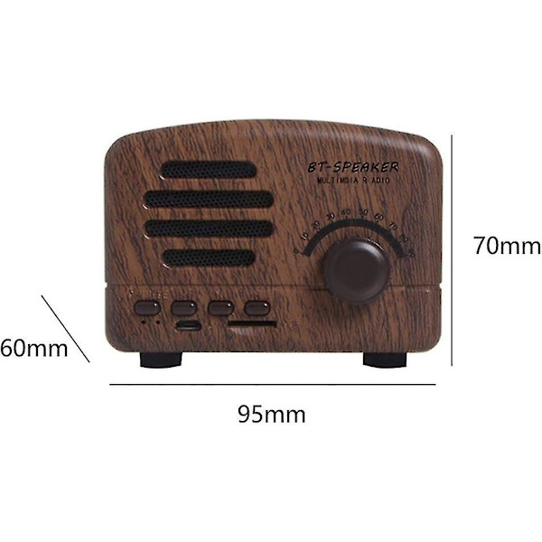 Kannettava Retro AM FM -tuki kortti vastaanotin - Mini Vintage Radio Stereolla Lyhytaalto Tasku USB Bluetooth Kaiutin