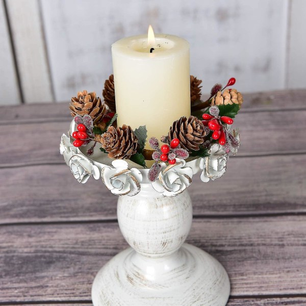6st Julljusstakar Med Berry Pinecone Ljusring, Dekorativ Glas  värmeljusstake För Hem, Bröllop, Living R a9b5 | Fyndiq