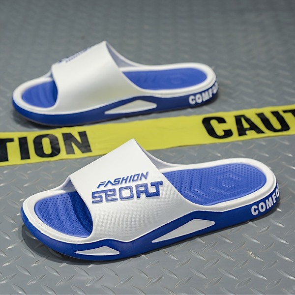Herr Ultra Mjuka Slides Halkfria Casual Tofflor Öppen Tå Skor Inomhus Utomhus Strand Dusch Azul 40-41