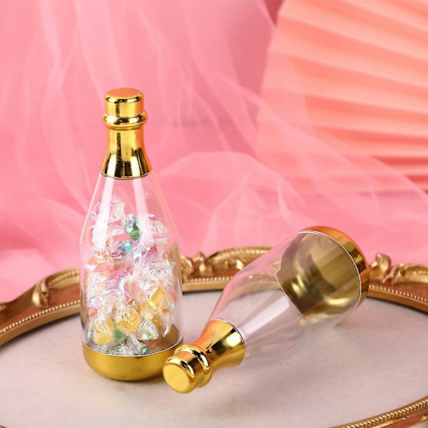 Partyfavor Champagneflaska Forma Godisask Choklad Liten Klar Förvaringslåda