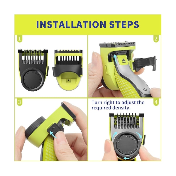 14-trinns justerbar erstatningsguidekam for Qp2520 Qp2523 Qp2530 Qp2620 elektrisk trimmer barbermaskin