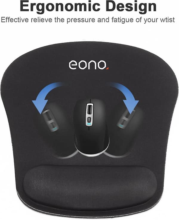 Amazon Brand - Musematte, Ergonomisk Musematte, Sklisikker Gummisokkel Musematte Vanntett Tastaturmatte For Bærbar PC, Datamaskin, P