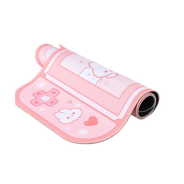 Kawaii Gaming Mouse Pad Söta tecknade kaninöron Rosa skrivbordsmatta Vattentät icke bärbar dator