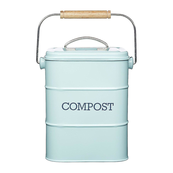 Kompostbøtte i retro-stil med lokk