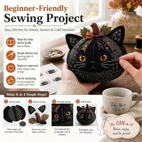 Halloween Patchwork Kludedukke DIY-sæt, Håndsyet Håndværkssæt, Festligt Syprojekt Til Ferieboligindretning Og Håndlavet Pyntfremstilling E