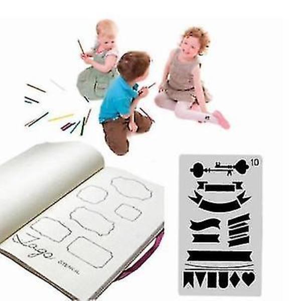 Maalausmalli 12/20 kpl Bullet Journal Stencil Set Muovi Planner Diy Piirustusmalli Planner Journal Notebook Päiväkirja Scrapbook
