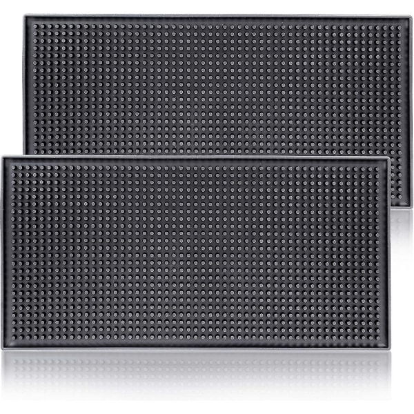 Bardyna 12\" X 6\" Svart Bar Service Spillmattor Bänkskiva (2-pack)