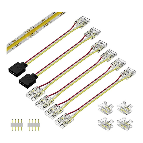 10mm Koblinger for CCT Justerbar COB LED Strip Lys 3-Pols Loddefrie Terminal Forlengelsestilkobling
