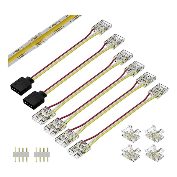 10mm Kopplingar för CCT Justerbara COB LED-Strips 3-Polig Lödfri Terminalförlängningsanslutning