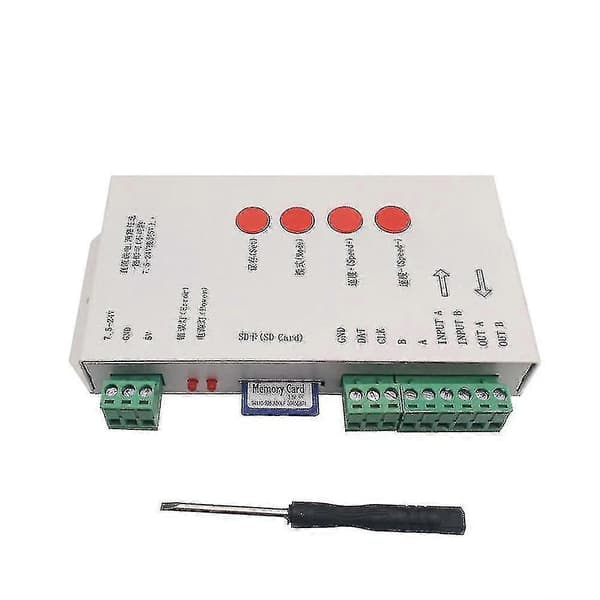 RGB LED Controller T1000s SD-kort 2048pixels Controller til Ws2801 Ws2811 Ws2812b Sk6812 Lpd6803 DC Høj Kvalitet
