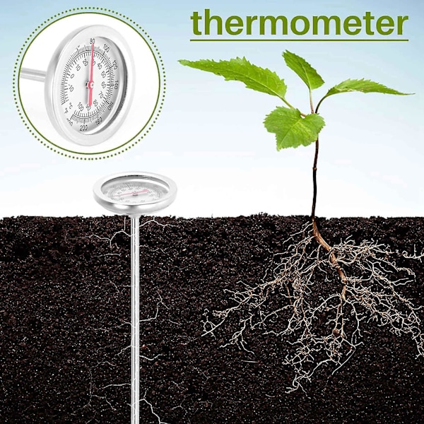 Kompost Jord Termometer 50 Cm Længde Rustfrit Stål Måling