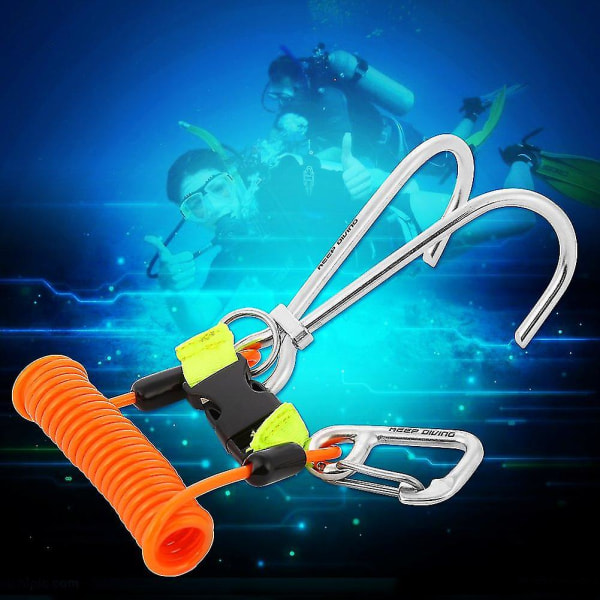 Dykke Revkrog, Rustfrit Stål Sikkerhed Dobbelt Krog Scuba Drift Dykning Tilbehør Med