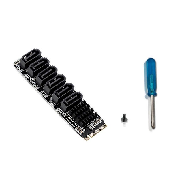 SATA-sovitinkortin lisävarusteet 5 porttia SATA3.0 laajennuskortti SATA III 6GB/S M.2 NVME PCIe tietokoneelle