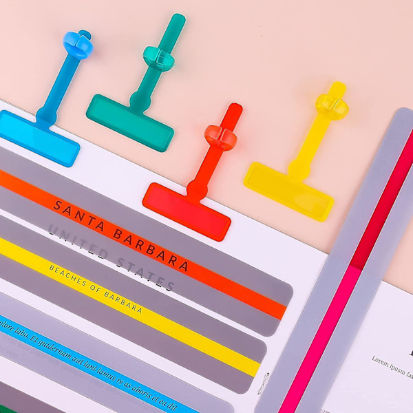 14 stk. Guidede Læsestrimler Værktøjssæt Finger Sporere Højlys Læsestrimler Linealer Til Dysleksi