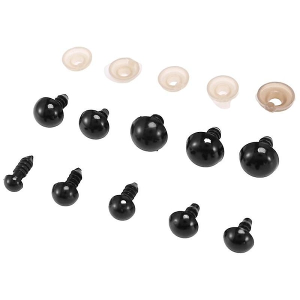 Säkerhetsögon med brickor, 150 st små dockögon hantverksleksaksögon nallebjörnsögon 6mm/8mm/9mm/10mm/12