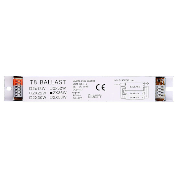 220-240v AC 2x36w Bred Spænding T8 Elektronisk Forkobling Fluorescerende Lampe Forkoblinger