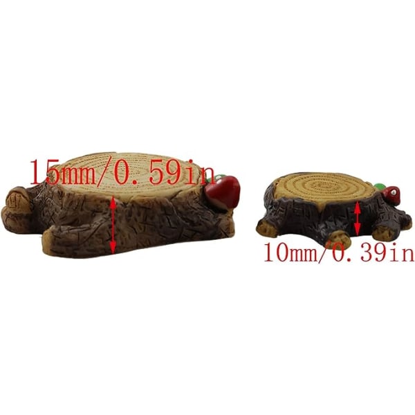 Trestubbe 4PCS 2 størrelser Fe Hage Simulering Sopp Trestubber i tre for Miniatyr Fe Hage Hjem Hus Dekorasjon Mini Håndverk Mikro Landskap D