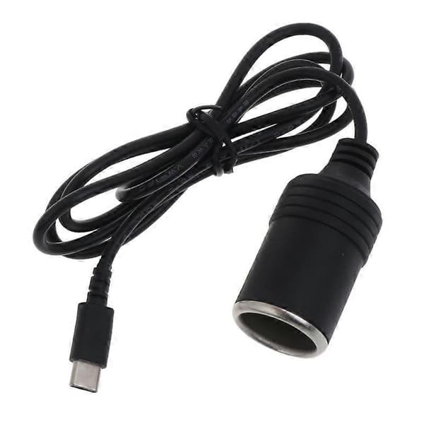USB C PD til 12V 60W bil cigarettænderstikadapter til biloplader og støvsuger 2m